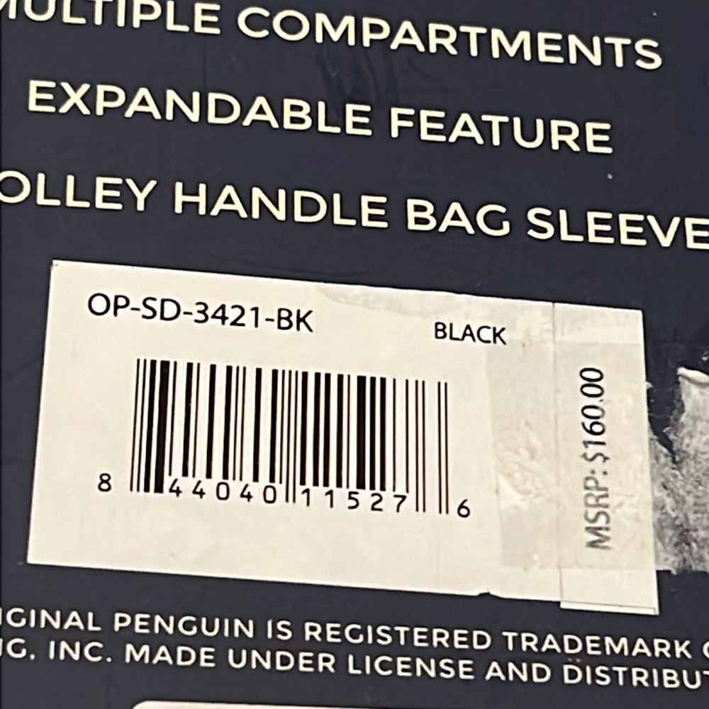 Penguin Black Weekender Collection Expandable Duffel Bag - Picture 7 of 12